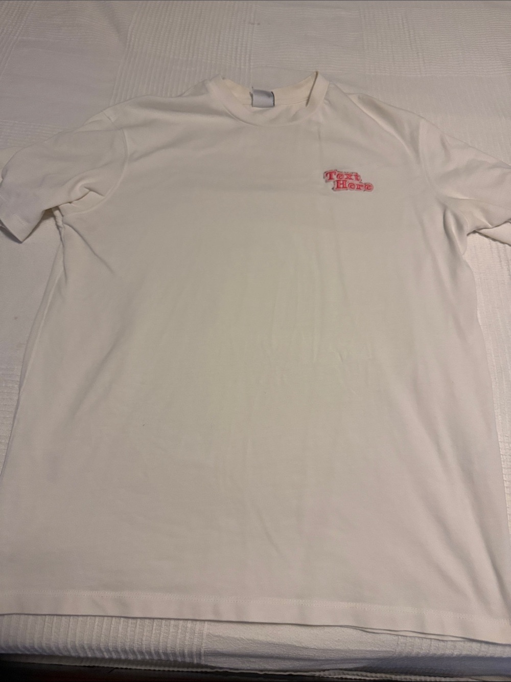 Zara Cream Short-Sleeve Tee with Pink Chest Logo